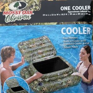 Mossy Oak Camouflage Inflatable Cooler with Cup Holders